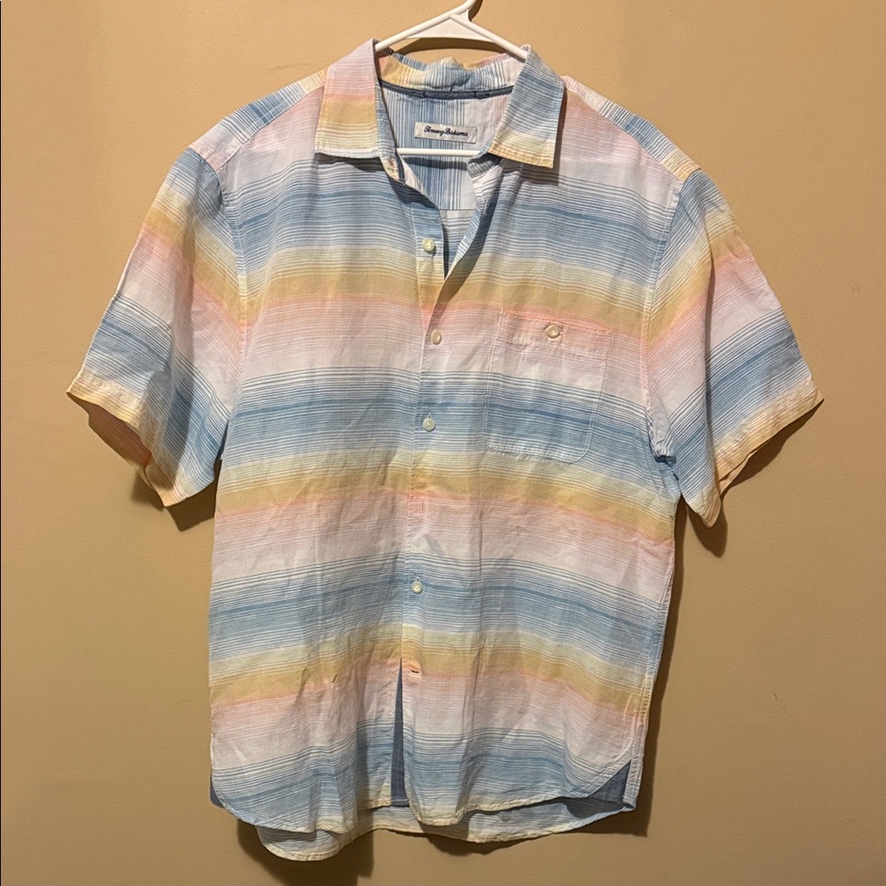 Tommy Bahama Men's Serape Stripe Linen-Blend Camp Shirt